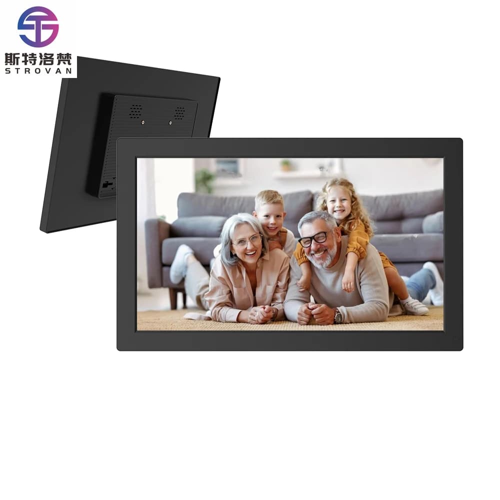 Supporto per scheda SD Driver USB Schermo LCD HD Cornice per foto digitale da 15,6 pollici con telecomando Orologio calendario diapositive automatico