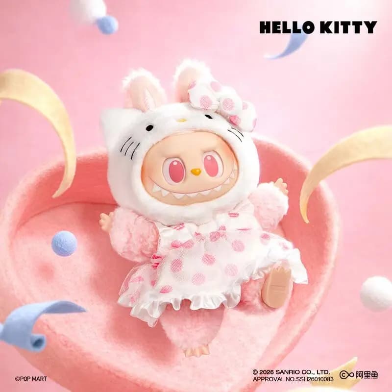 Nuovo POP MART Labubu The Monsters X Sanrio Family Bambola in Vinile Peluche Anime Figure Blind Box Portachiavi Trendy Regalo