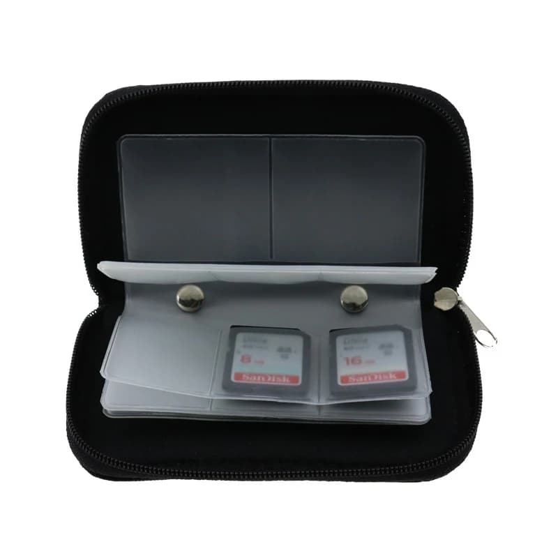 Custodia protettiva per custodia per scheda Micro SD XD Portafoglio nero 22 slot SDHC MMC CF Custodia per scheda di memoria Micro SD Custodia per trasporto con cerniera