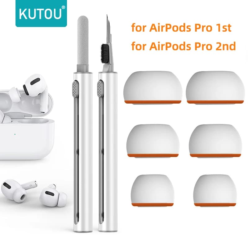KUTOU Memory Foam Auricolari per Airpods Pro 1a 2a generazione Auricolari Bluetooth senza fili Auricolari in silicone Cuscinetti Coperture Tappi Cuffie