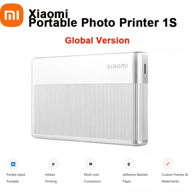 Stampante fotografica tascabile Xiaomi 1s Stampa termica Bluetooth wireless Tecnologia senza inchiostro ZINK Stampa fotografica portatile dell'app Xiaomi