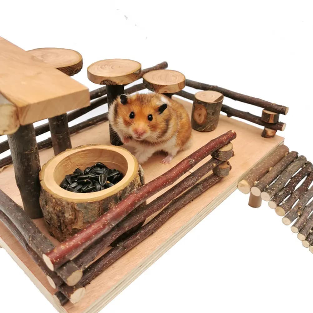 1Pcs Unique Wooden Pet Feeding Bowl for Small Pets High-Durability Eco-Friendly Deep Food Container Stylish Home Decoration Pet