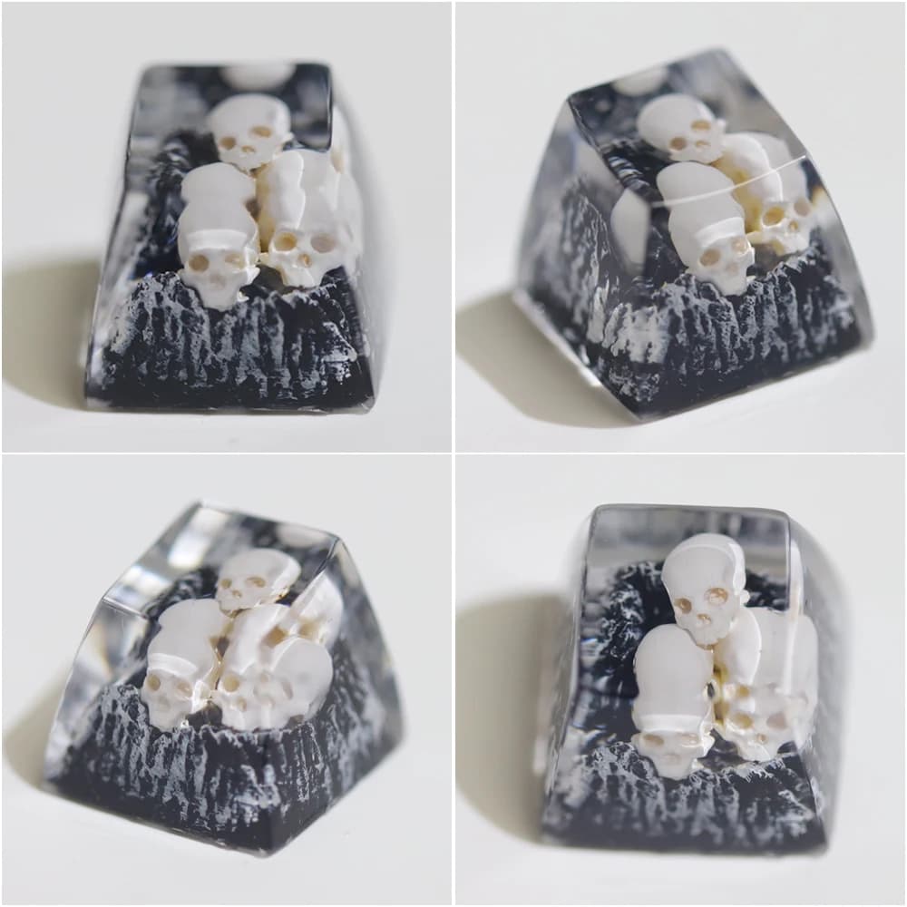 Keycap per Tastiera Meccanica ESC Creativo Personalizzato Artigianale in Resina Teschio di Montagna Innevata Tridimensionale per Gaming