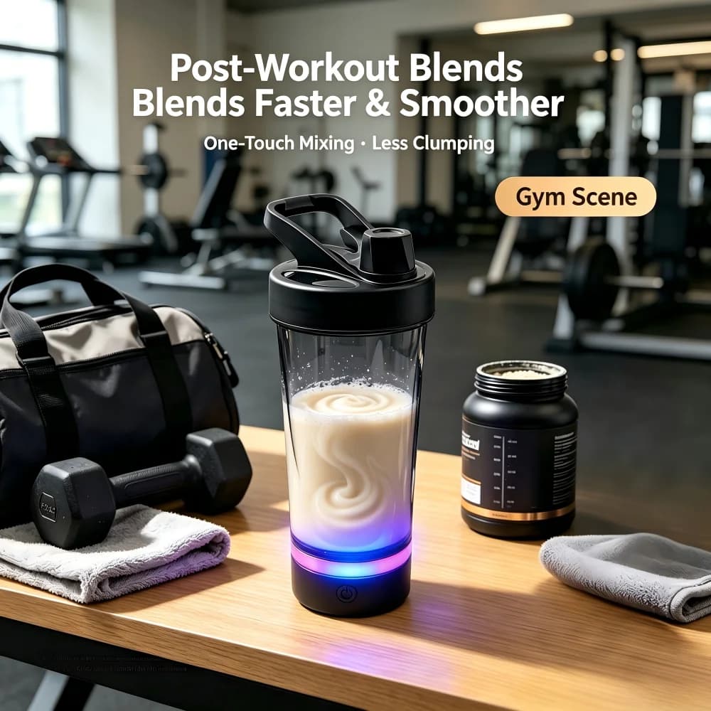 Electric mixing cup, USB charging 600ml large capacity, sports portable milkshake protein powder shaking cup