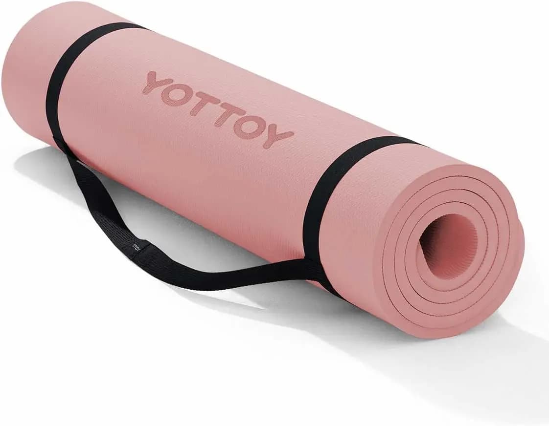 Tappetino da yoga, tappetino per esercizi in TPE extra spesso da 1/2 pollice, tappetino antiscivolo per yoga, pilates e fitness con cinturino