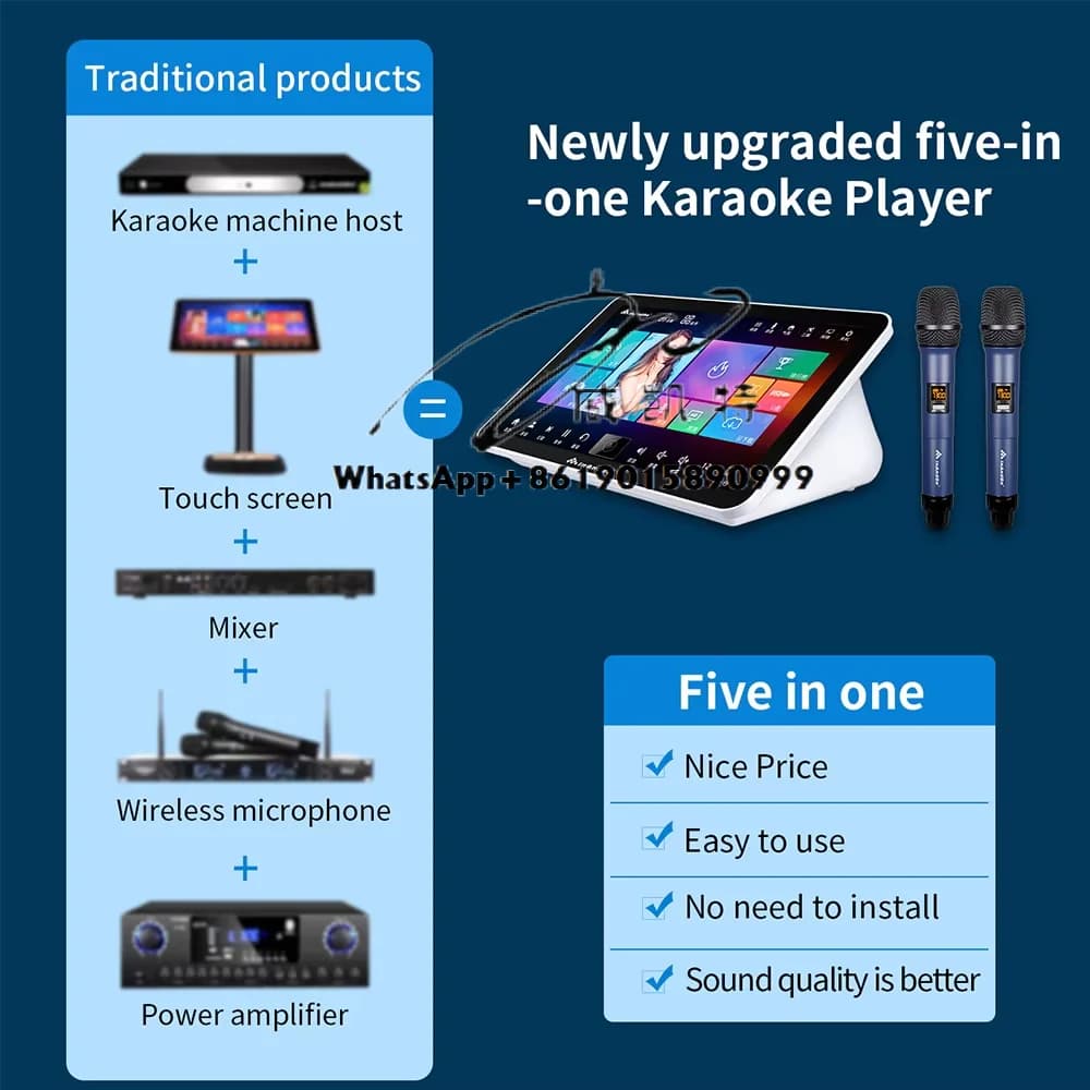 Nuova promozione 5in1 InAndOn 8T 18,5 pollici durevole utilizzando la macchina per cantare macchina per karaoke per feste a casa