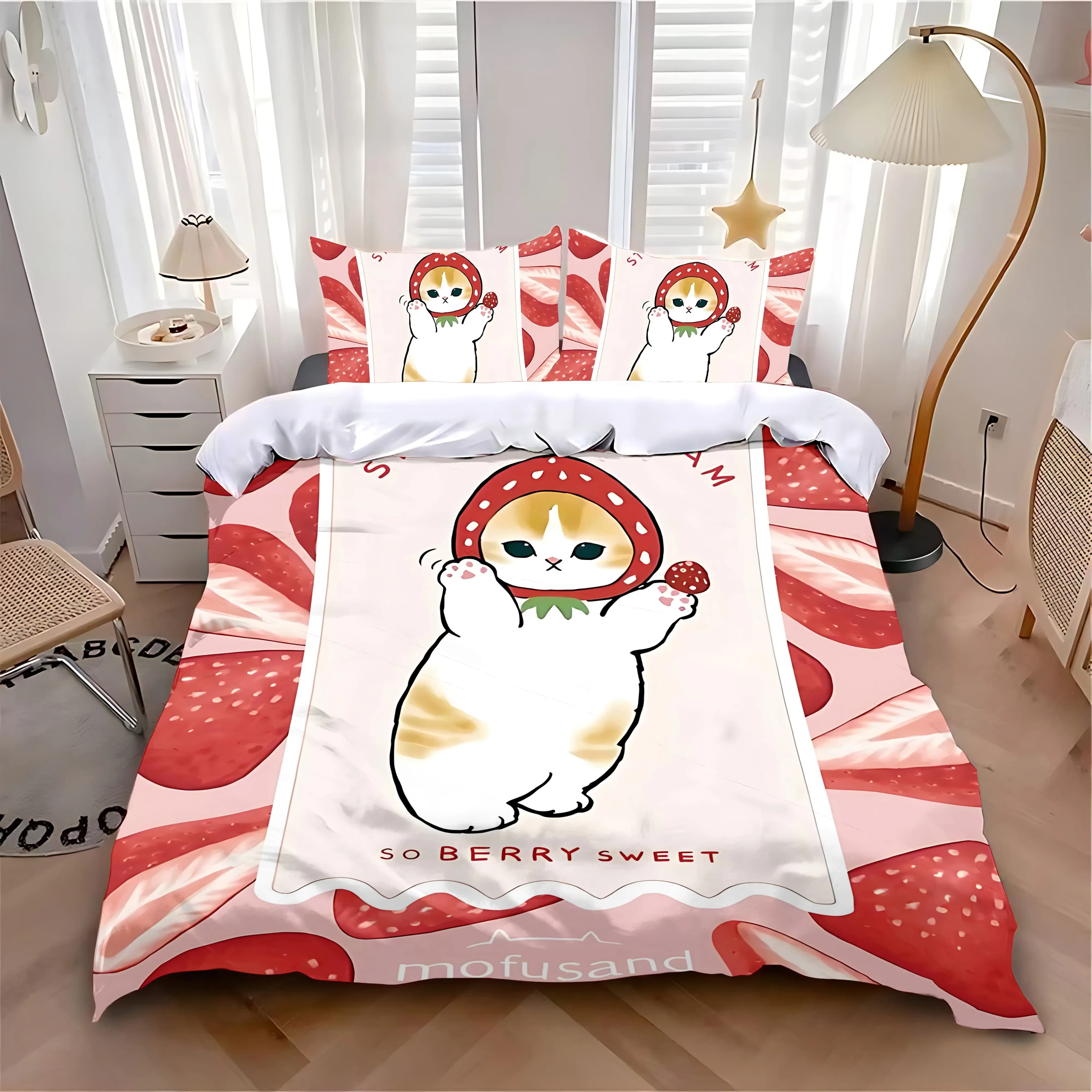 Nuovo copripiumino federa set biancheria da letto caldo carino M-MofusandS adulto ragazzo ragazza camera da letto decorazione bambini singolo doppio grande formato