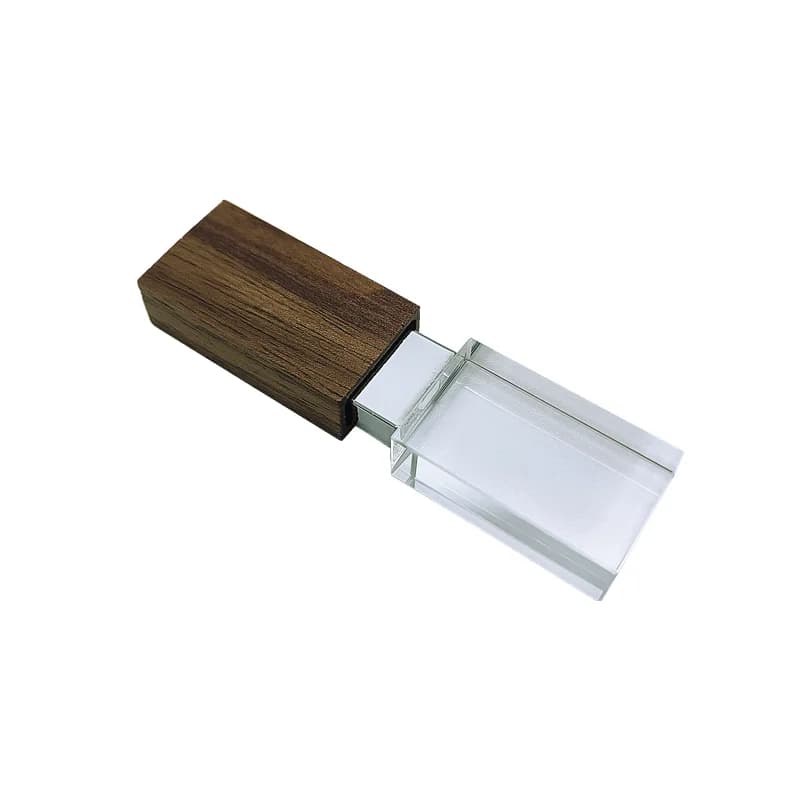 Chiavetta USB 3.0 in Metallo e Cristallo con Incisione Laser Personalizzata Gratuita, 64GB 128GB