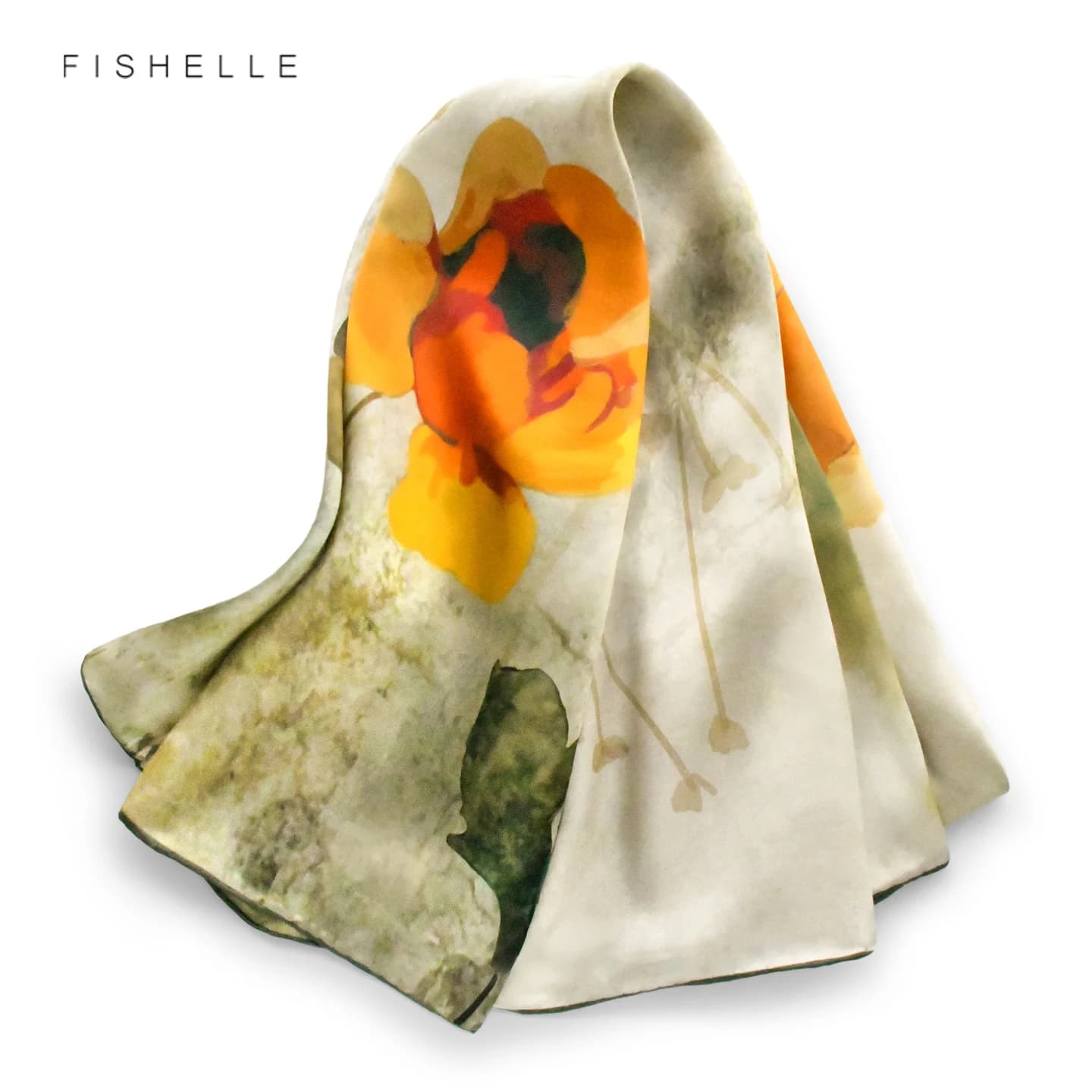 Oil Painting Floral 100% Silk Scarf Shawl Bandana Hijab 90cm Square Head Scarves Luxury Gift Women Wrap Neckerchief Accessories