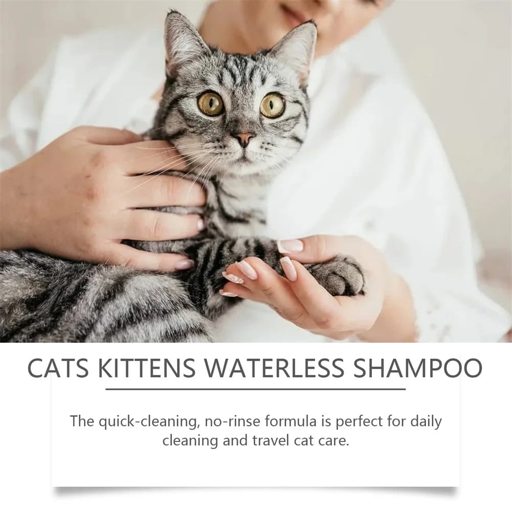 60ml Cat Water-Less Shampoo,Non-Rinse Formulas For Pet Baths Cat Dog Grooming Supplies