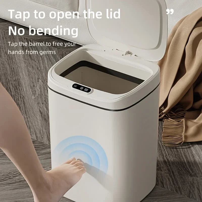 15-Liter Smart Trash Can Automatic Touchless, Waterproof Sensor Trash Bin for Bathroom Kitchen Bedroom, Odorless Modern Basket