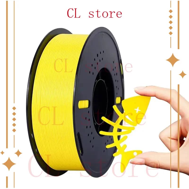 Filamento TPU 95A, filamento per stampante 3D elastico morbido 1,75 mm, precisione dimensionale±0,03 mm Bobina da 1 kg (TPU-Giallo-1 kg)