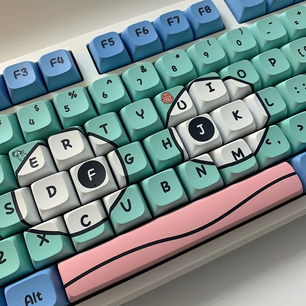 140 tasti Big Eyed Ugly Fish MDA Keycap XDA Profilo PBT Keycaps Sublimazione della tintura per MX Switch Gaming Tastiera meccanica Keycap