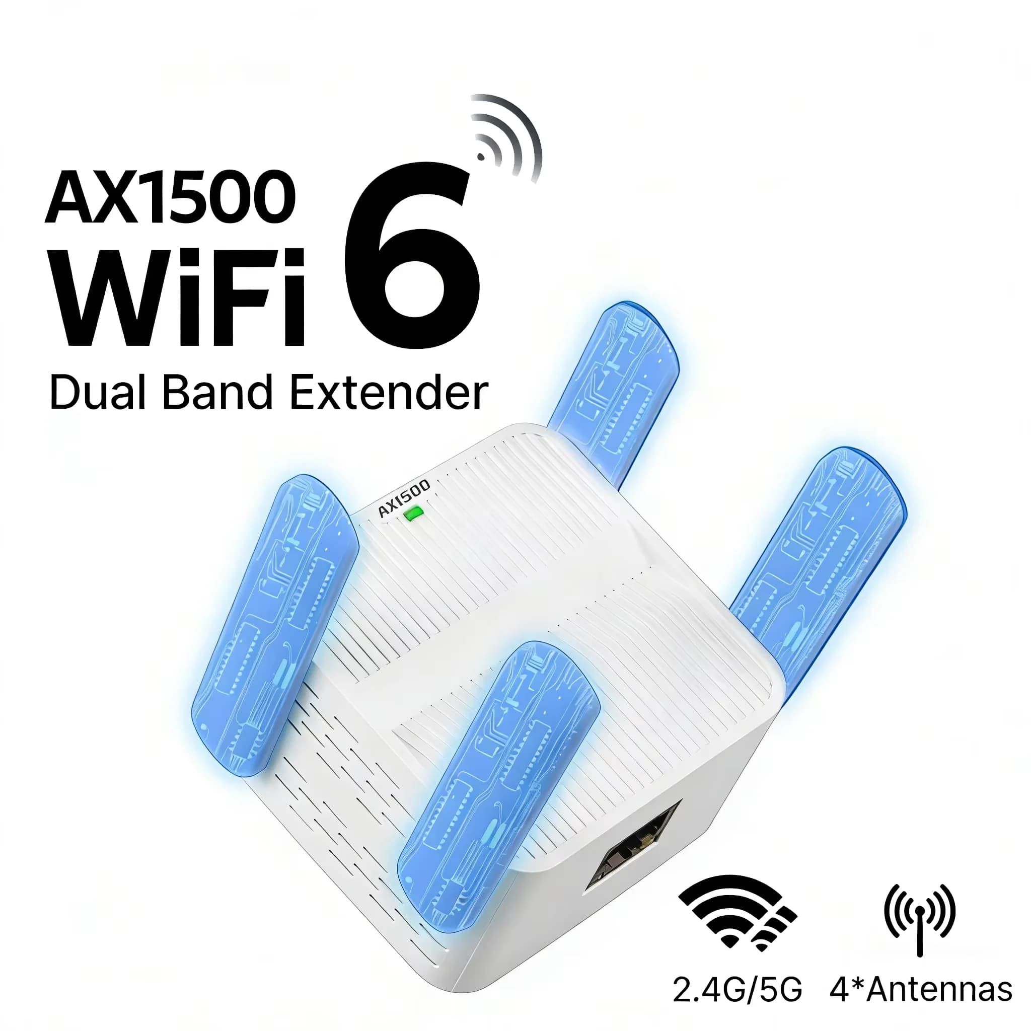 KEBIDUMEI Ripetitore WiFi 6 AX1500 5GHz, Amplificatore di Segnale Dual Band 2.4G/5GHz, Scheda di Rete Wireless