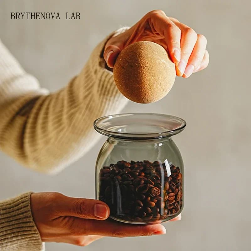 Coffee Bean Storage Jar Retro Sealed Food Grade Coffee Glass Powder Preservation Large Capacity Storage Bottle