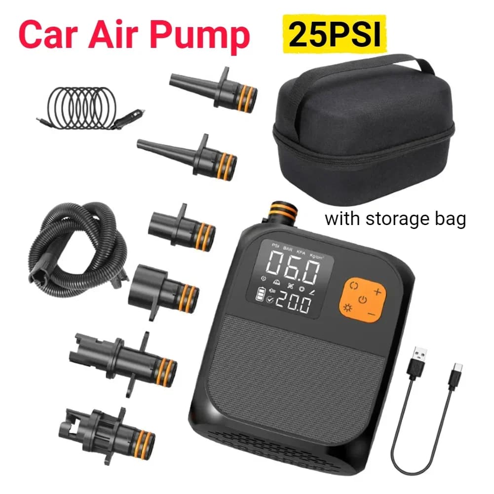 Accessori per Kayak e Barche: Pompa SUP Portatile ad Alta Pressione 25PSI, Compressore d'Aria per Paddle Board, Surf, Kite, Materassini e Tende