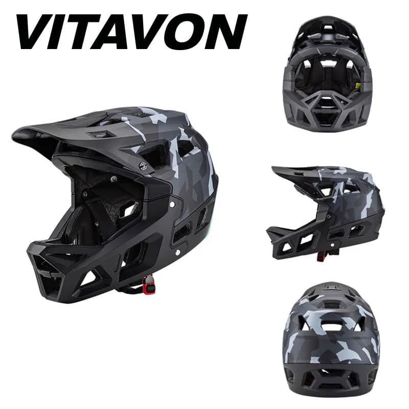 New full adult helmet for mountain bike outdoor camouflage for adults Running helmet for descent Complete helmet for adults
