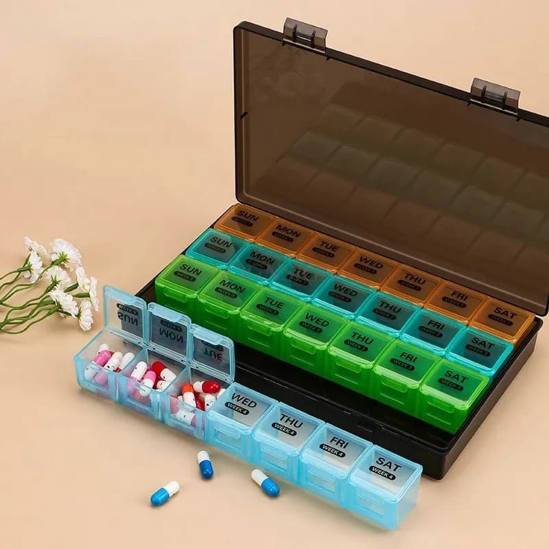 1 weekly pill set, 7-day large pill holder, daily pill holder for vitamins, pills for medicinal supplements