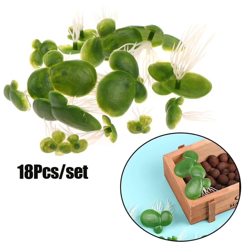 18 pz/set acquario Fish Tank Decor artificiale galleggiante giardino acqua galleggiante Duckwees galleggiante con radice