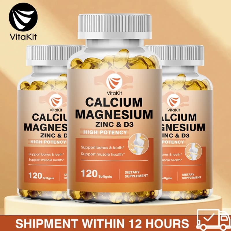 Nutritional supplement of calcium, magnesium, zinc + vitamin D3 - Supports bone density and muscle health - Immune support