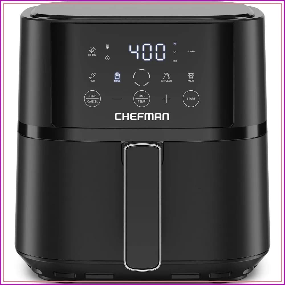 4 QT Compact Air Fryer – Hi-Fry Tech for Extra Crisp, Touchscreen, 4 Presets, Nonstick Basket, Dishwasher Safe, Black