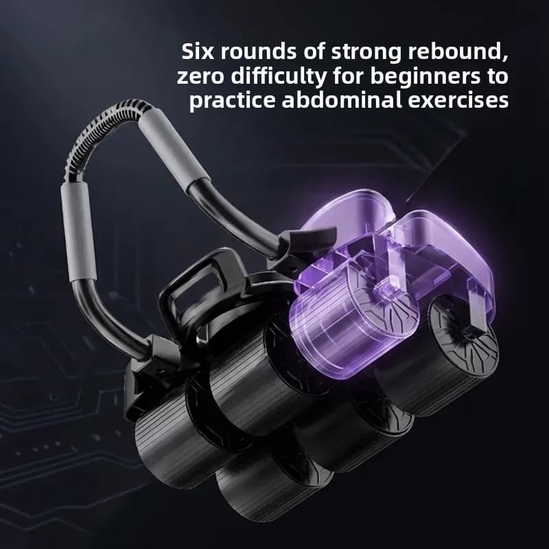 Portable 6 Wheel Digital Intelligent Ab Roller Elbow Support Automatic Rebound Abdominal Core Strength Train Fitness Equipment