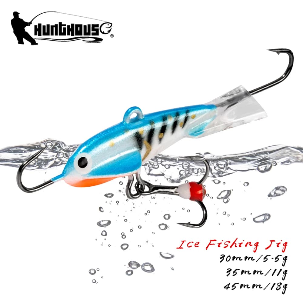 Hunthouse Ice Winter Fishing Lure Sinking Jig Hard Bait 30mm/5.5g 35mm/11g 45mm/18g Balance Jigging Bait per trespolo luccio Tackle