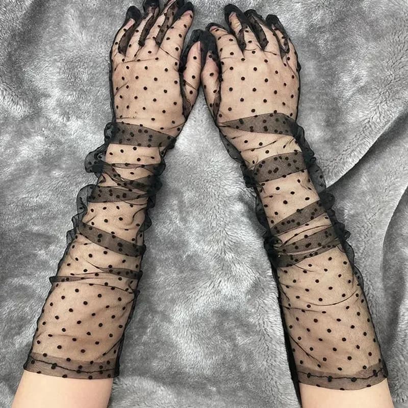 1/2/3/4 paia di guanti lunghi in tulle ultra sottile, guanti in pizzo con protezione solare, guanti in rete elasticizzata per donne e ragazze, matrimonio