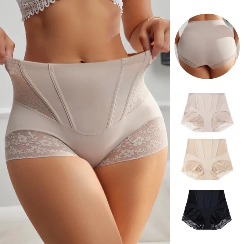 BZEL Women's High Waist Modeling Mutches Lace Sexy Lingerie Shapewear for Women Wrap hips Slip Fish Led Waist Sell Slimming
