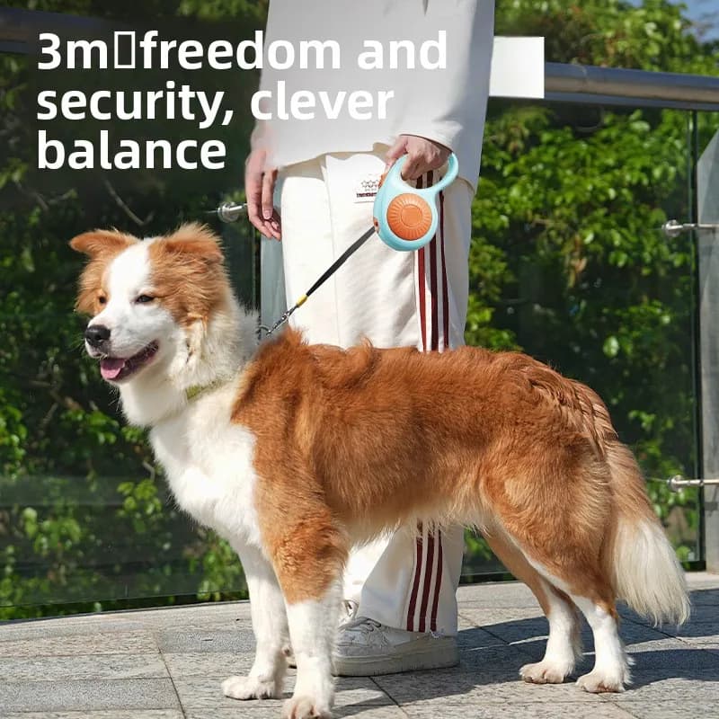 Guinzaglio per cani retrattile 3M con gancio a molla anticollisione, guinzaglio per animali domestici resistente, comoda impugnatura antiscivolo, materiale ABS durevole