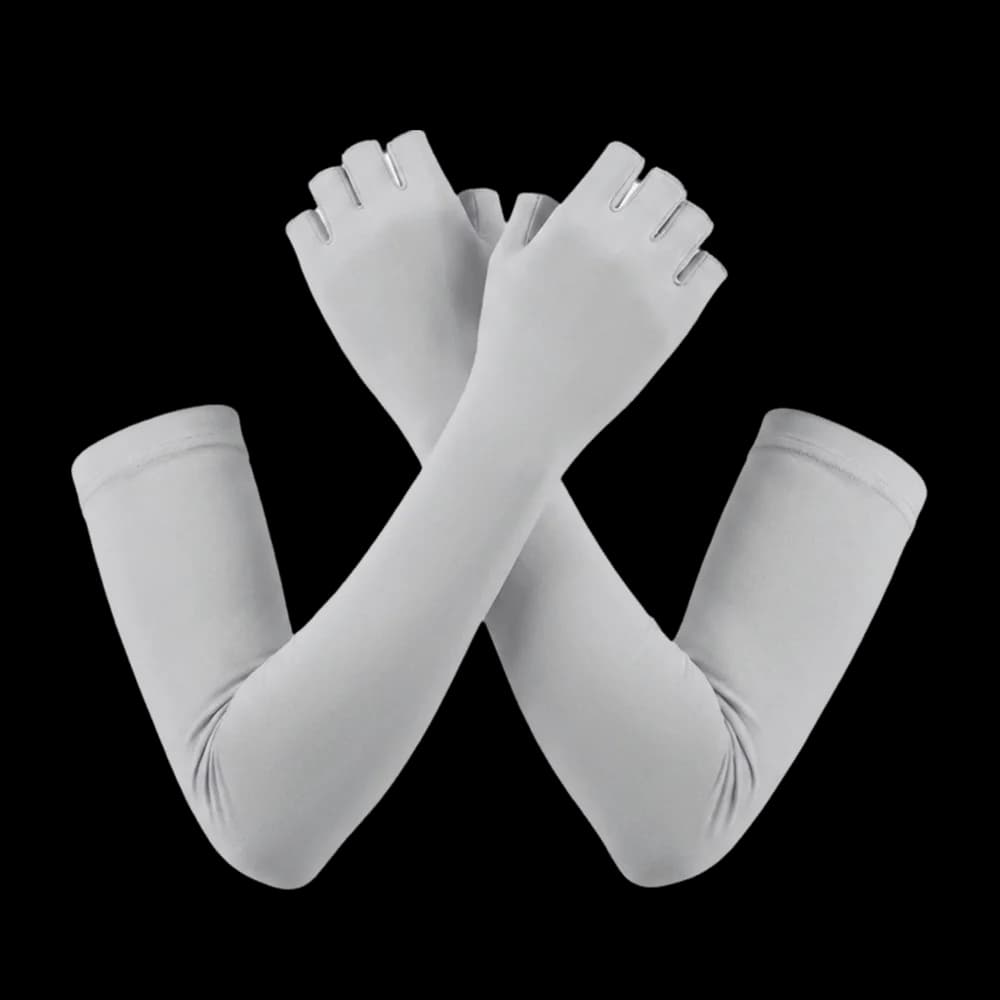Elastic Ice Cooling Arm Sleeves Quick Dry Breathable Half Finger Gloves Polyester Lightweight Sun Protection Arm Cover Running