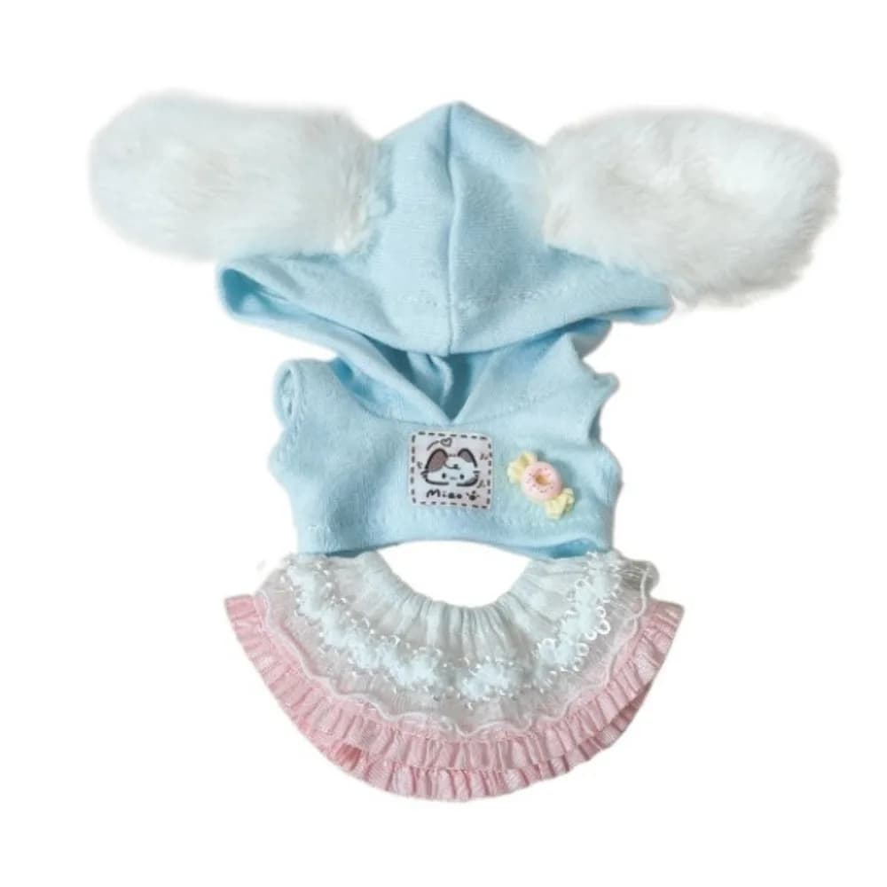 T-shirt with 10 cm doll pattern, in cotton, set of adorable, fun and creative clothes to disguise 10 cm dolls in cotton