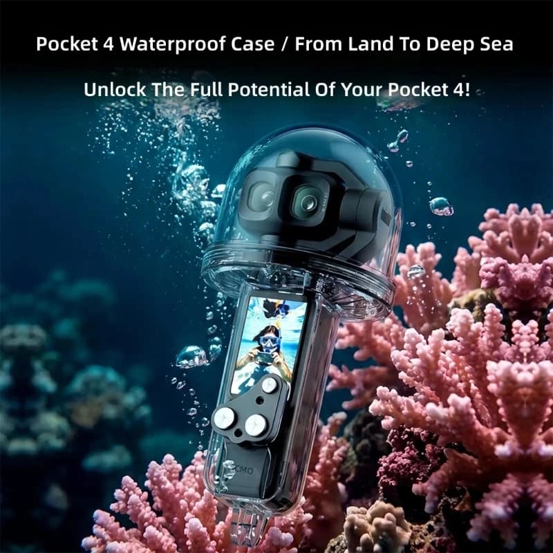 Full Cover Pocket Camera Waterproof Housing, 50M Underwater Case with Bottom Mount for Snorkeling and Water Sports Travel 896C