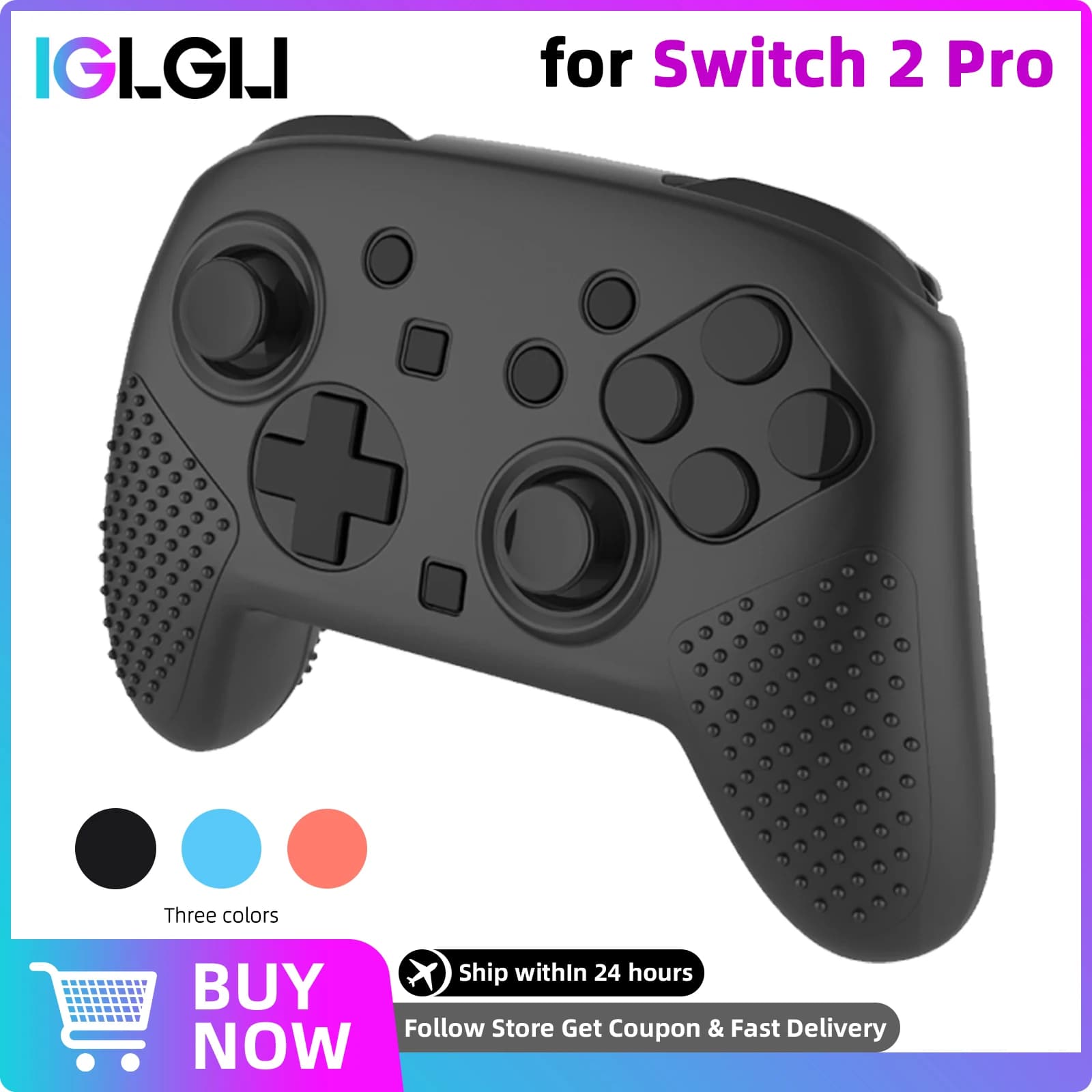 Silicone Protective Skin Case for Switch 2 Pro Controller Gamepad Joystick Soft Shell Grip Cover Anti-Slip for NS2 Accessories