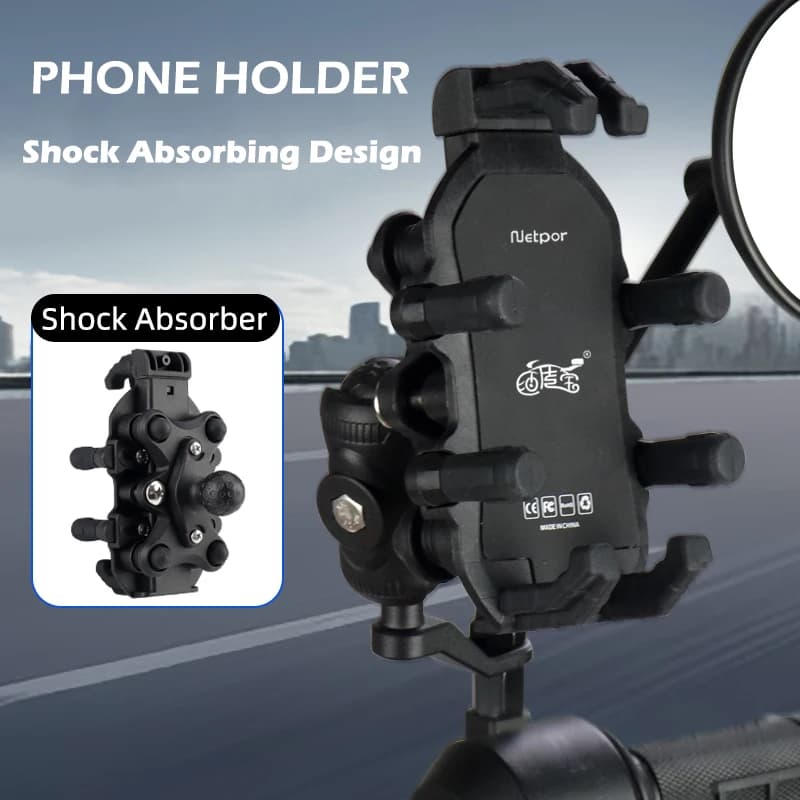 REALZION support for motorcycle phone with shock absorber support for bicycle handlebar support for mirror for shockproof smartphone