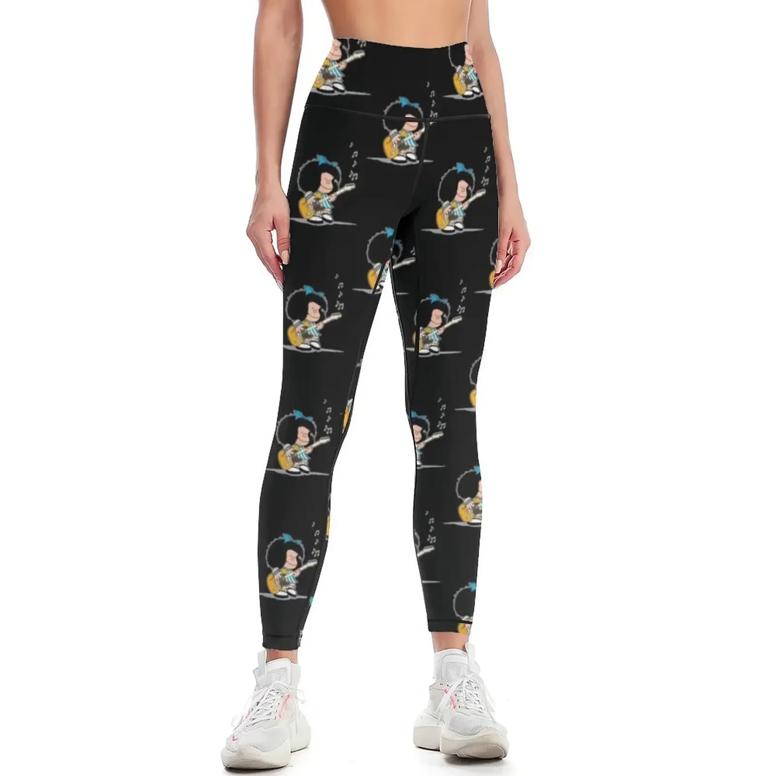 Leggings Mafalda Quino Comics, leggings push up, abbigliamento sportivo per il fitness, per l'uso in palestra, leggings da donna