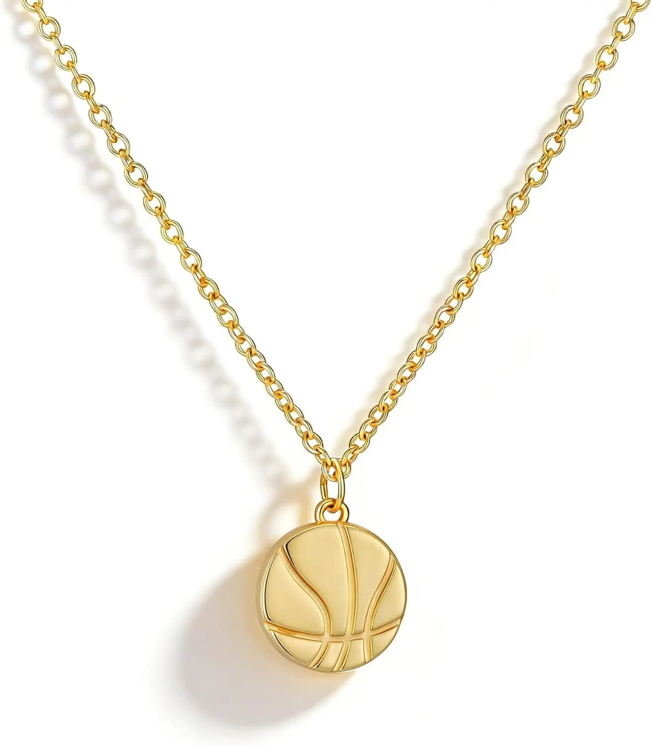 Collana Placcata in Oro 14K con Ciondolo a Forma di Pallone da Softball/Calcio/Pallavolo/Basket/Football per Donne e Ragazze, Delicata e Carina