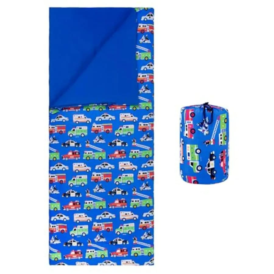 Sacco a Pelo Arrotolabile con Borsa Portaoggetti per Scuola, Viaggi e Campeggio, in Poliestere, Blu Navy, Leggero e Compatto