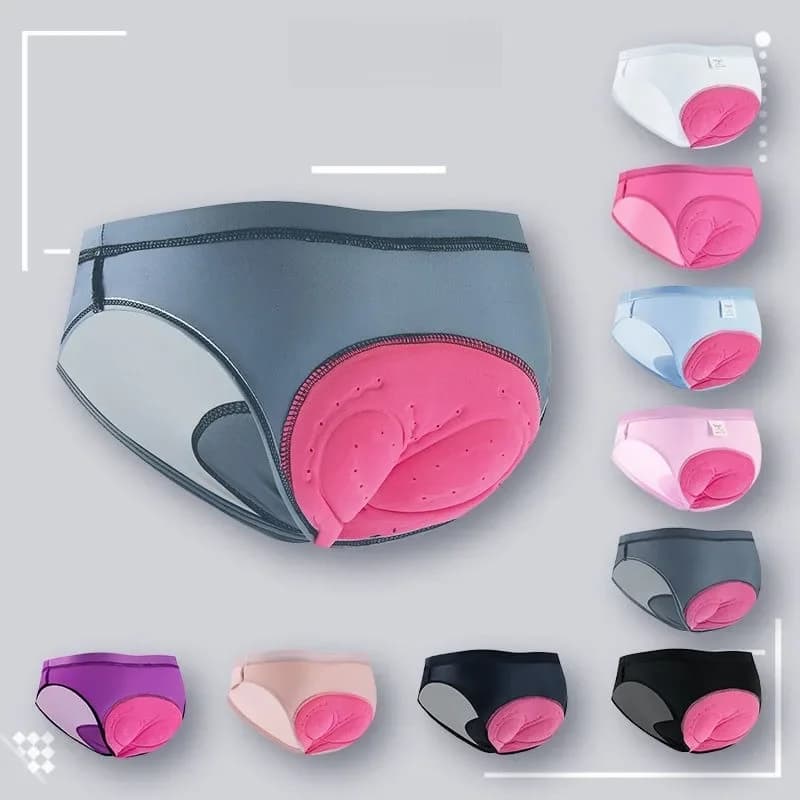 Intimo da equitazione per bicicletta con cuscinetto in silicone traspirante che assorbe l'umidità Pantaloncini protettivi per glutei ad asciugatura rapida per ciclismo da donna