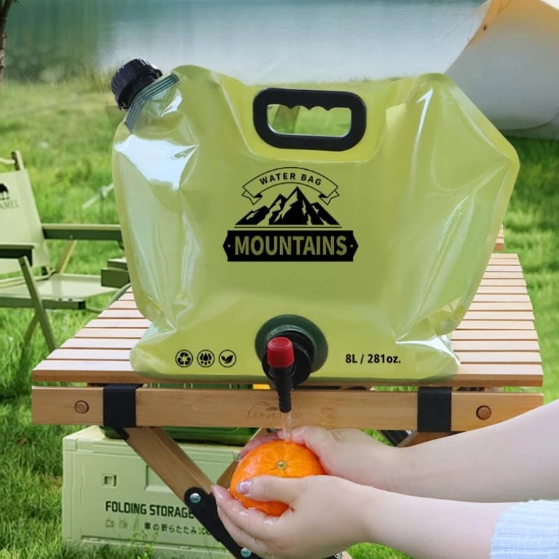 Borsa per acqua morbida da 8 litri, pieghevole e leggera, per campeggio, escursioni e backpacking all'aperto