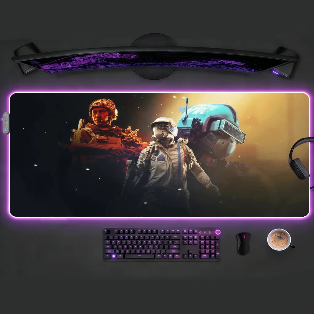Tappetino per mouse ARC Raiders RGB LED, tappetino da scrivania antiscivolo in gomma, accessori da gioco, tappetino grande per tastiera da ufficio e gaming