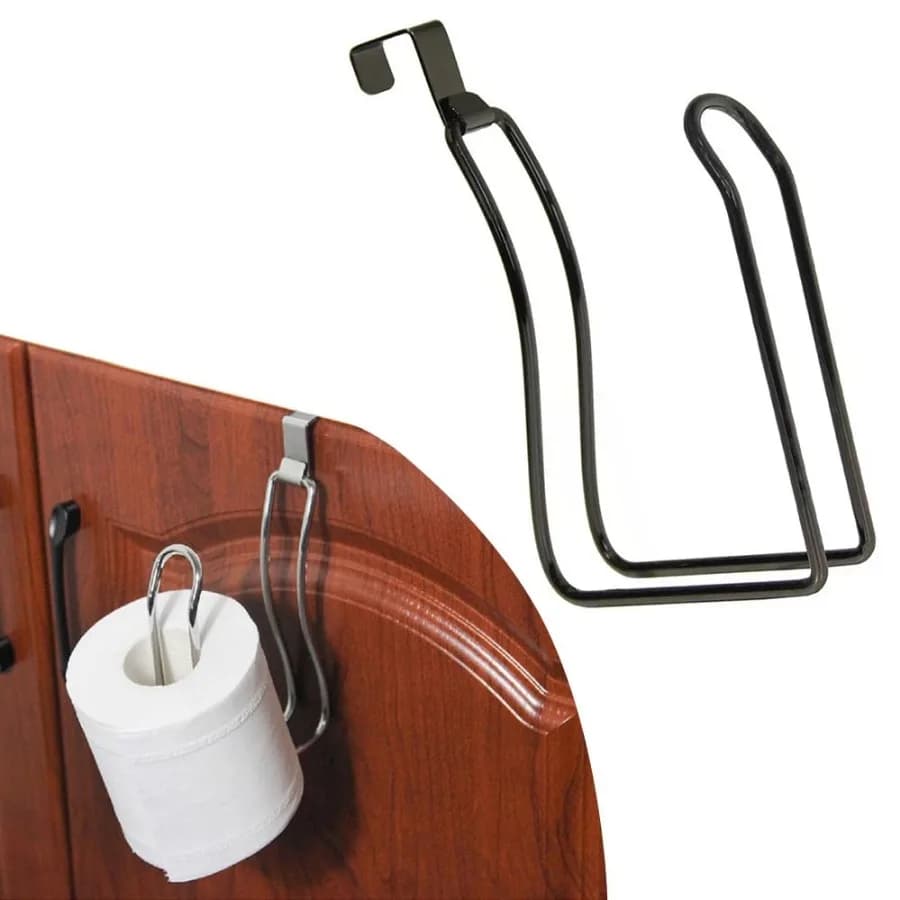 Bathroom Toilet Paper Holder Premium Rustproof Wall Mounted Toilet Roll Holder for Washroom Kitchen Bathroom Black
