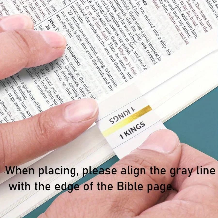 Bible Index Gold-Edged Bible Classification Sticky Notes Covering 73 Books of Scripture Bible Book Index Stickers Study Supplies