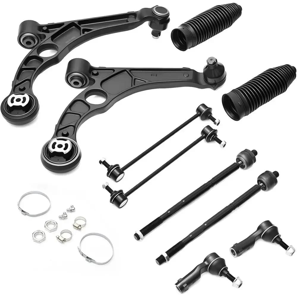 Kit Sospensione Anteriore per T 2013-2015 e 200 2015, 2 Bracci Inferiori con Giunti, 2 Tiranti Barra Stabilizzatrice, 4 Tiranti Sterzo, 2 Cuscinetti di Ricambio