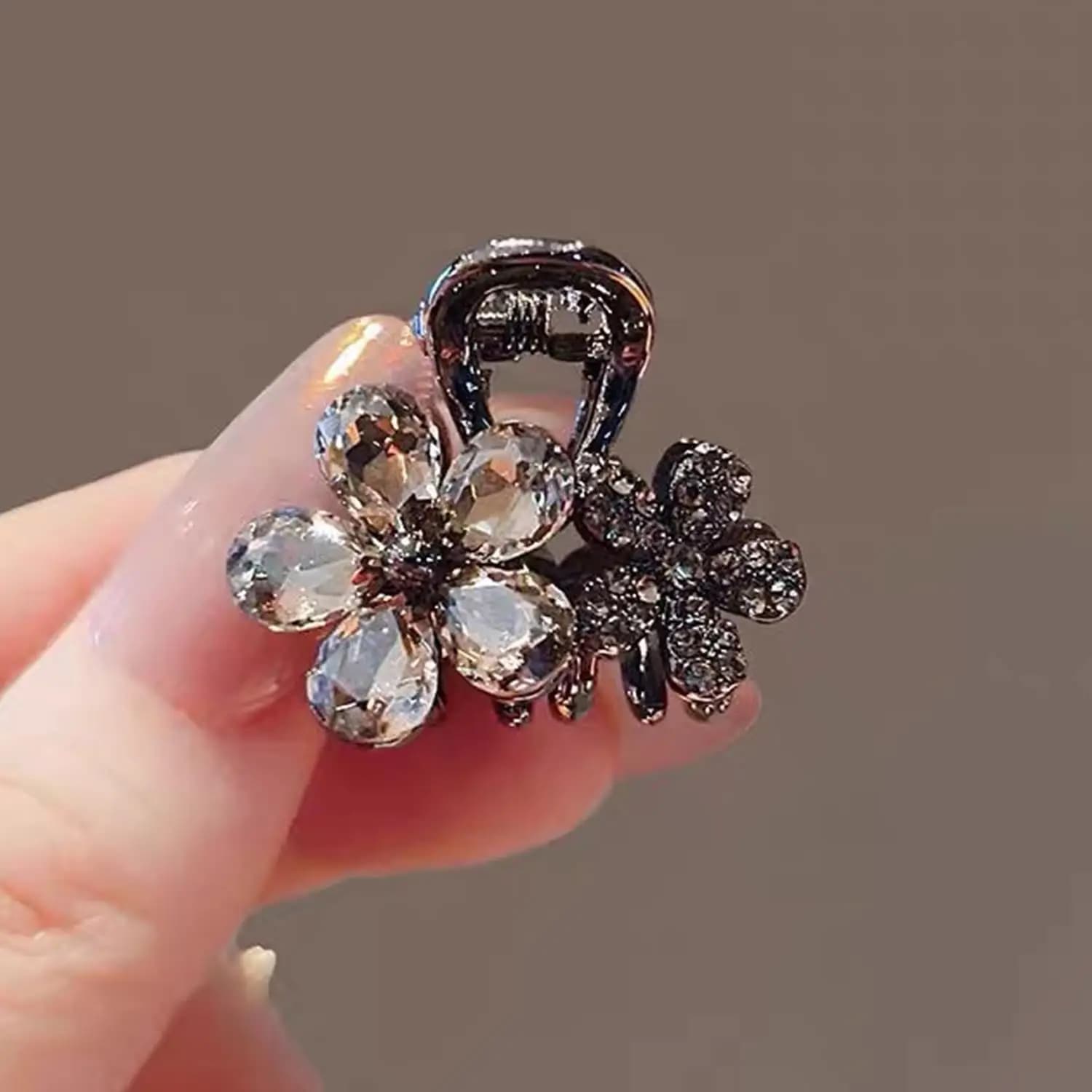 Fermagli per capelli con fiore di cristallo coreano Fermagli per capelli moda ragazza donna Antiscivolo Porta coda di cavallo Forcina Barrette Accessori per capelli