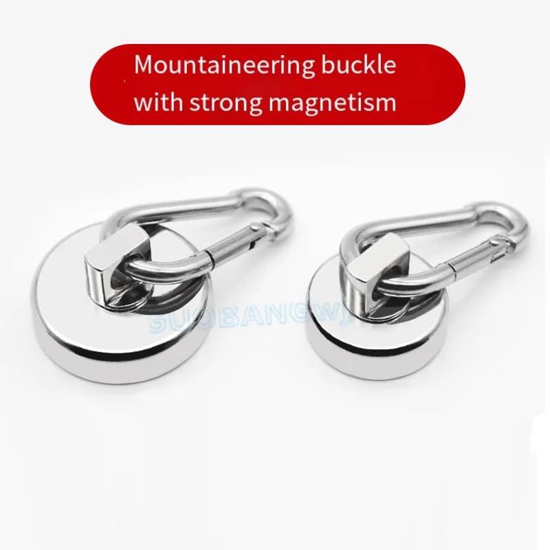Gancio magnetico multifunzione per carichi pesanti 360 ° Magnete per vaso con moschettone a ventosa rotante per uso domestico ed esterno