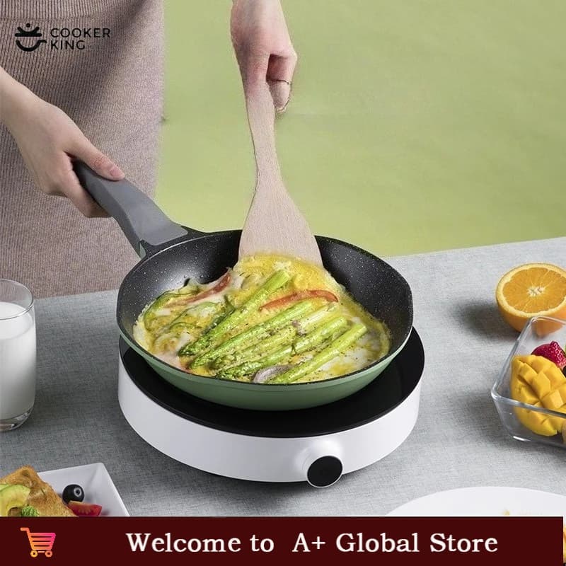 COOKER KinG Non-stick pan Medical Stone Coating Pancake pan Profession Plate bottom Cooker Universal Gas Induction Brush