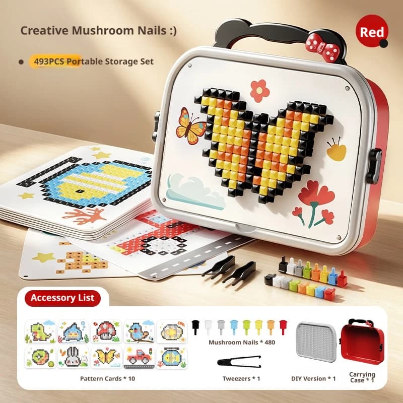 New 3D Kid's Mushroom Nail Puzzle Educational Toys Color Perception Cultivate Concentration and Creative Skills Birthday Gifts
