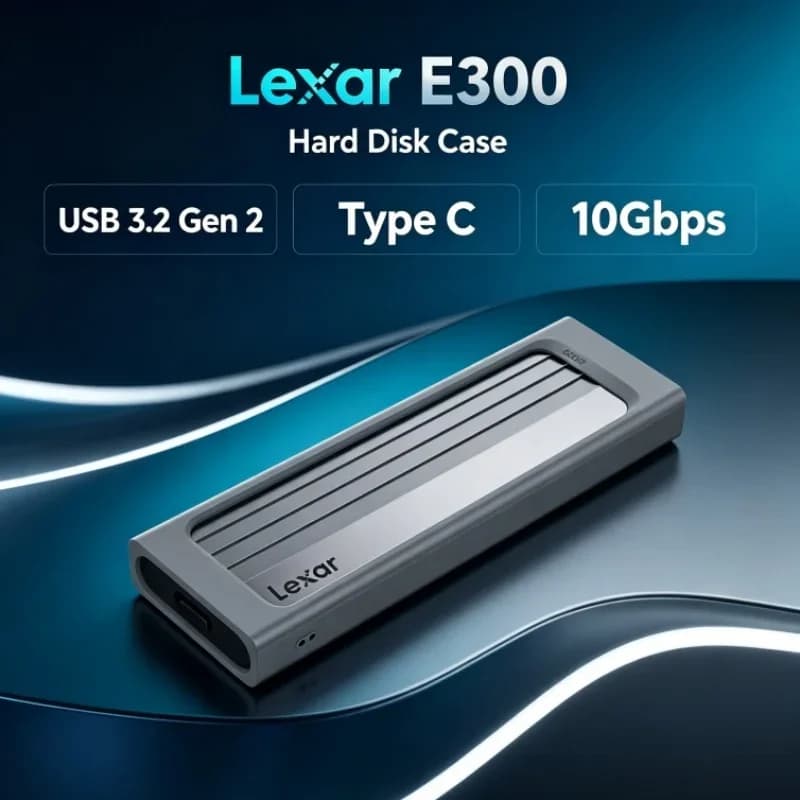 Lexar E300 External Enclosure for 2230/2242/2260/2280 NVMe SSD M.2 USB 3.2 Gen 2 Type C Mobile Hard Disk Case