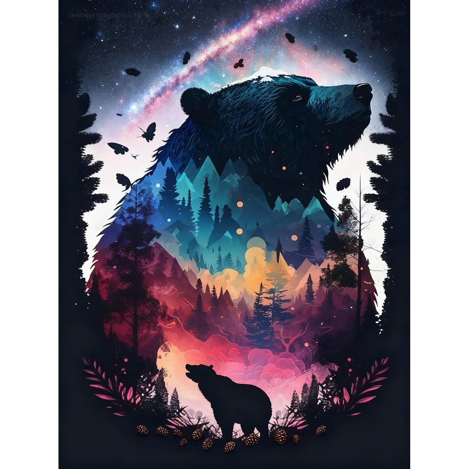 DIY Fantasy Bear Landscape Jigsaw Puzzles Home Decor Adults Puzzle Games Family Fun Puzzles Educational Gift Various Sizes